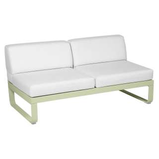 Fermob - BELLEVIE 2 Sitzer Modul Mitte - 65 Lindgrün matt - 81 weißgrau