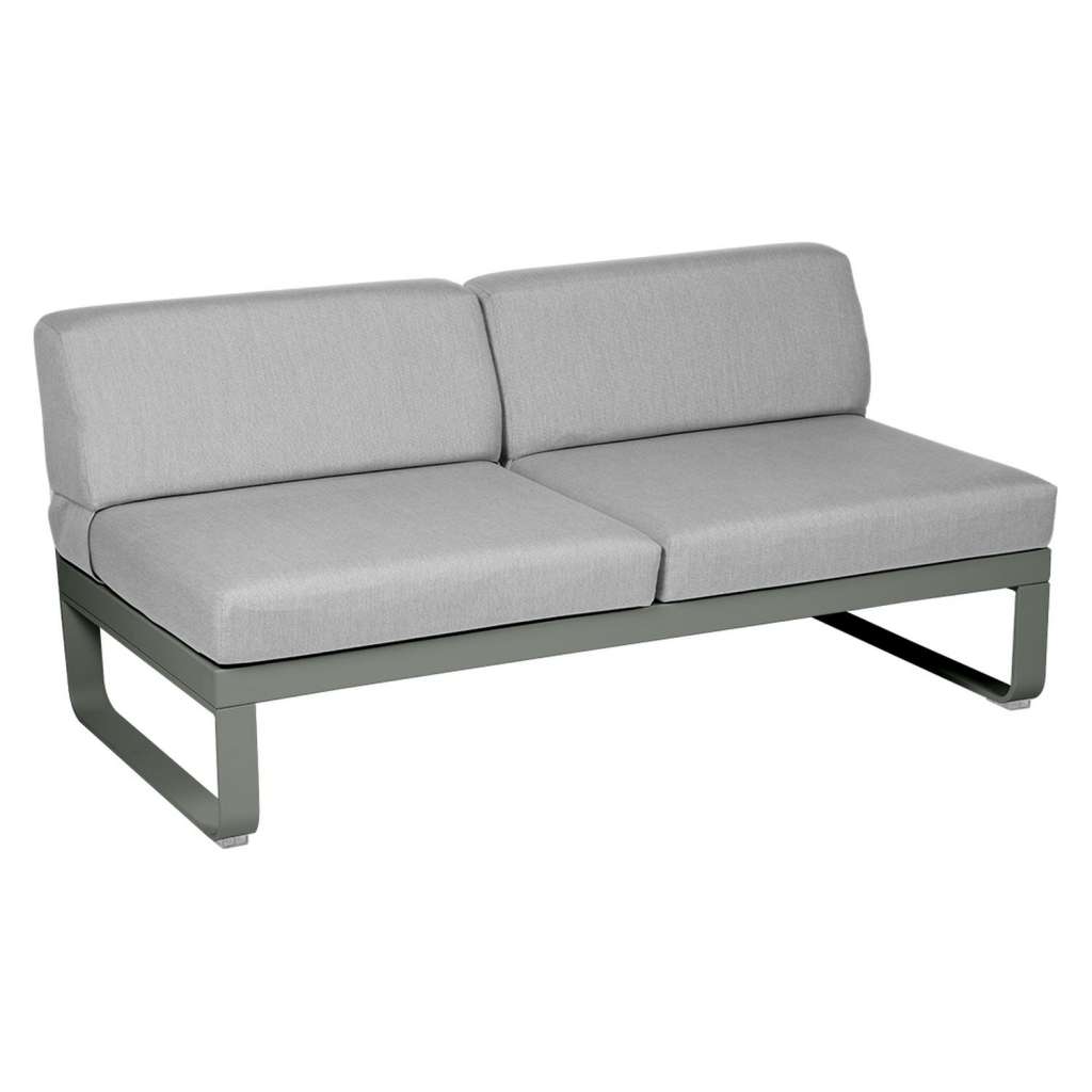 Fermob - BELLEVIE 2 Sitzer Modul Mitte - 48 Rosmarin matt - 79 flanellgrau