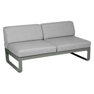 Fermob - BELLEVIE 2 Sitzer Modul Mitte - 48 Rosmarin matt - 79 flanellgrau
