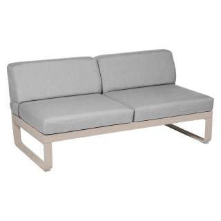 Fermob - BELLEVIE 2 Sitzer Modul Mitte - 14 Muskat matt - 79 flanellgrau