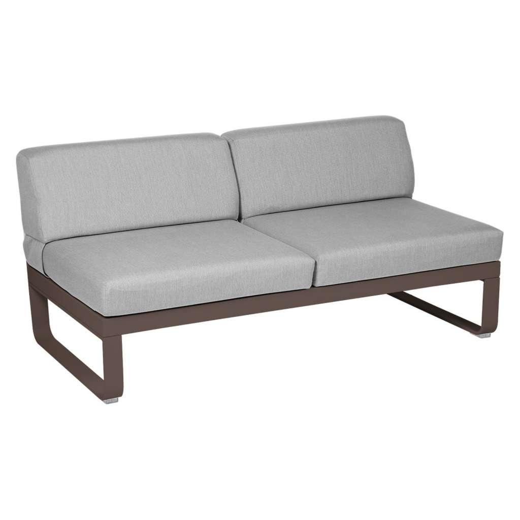 Fermob - BELLEVIE 2 Sitzer Modul Mitte - 09 Rost matt - 79 flanellgrau