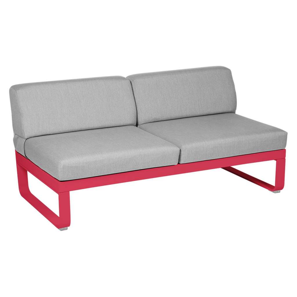 Fermob - BELLEVIE 2 Sitzer Modul Mitte - 93 Rose Praline - 79 flanellgrau
