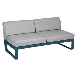 Fermob - BELLEVIE 2 Sitzer Modul Mitte - 21 Acapulcoblau - 79 flanellgrau