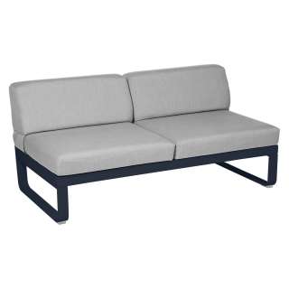 Fermob - BELLEVIE 2 Sitzer Modul Mitte - 92 Abysseblau - 79 flanellgrau