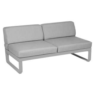 Fermob - BELLEVIE 2 Sitzer Modul Mitte - 38 Metallgrau satiniert - 79 flanellgrau