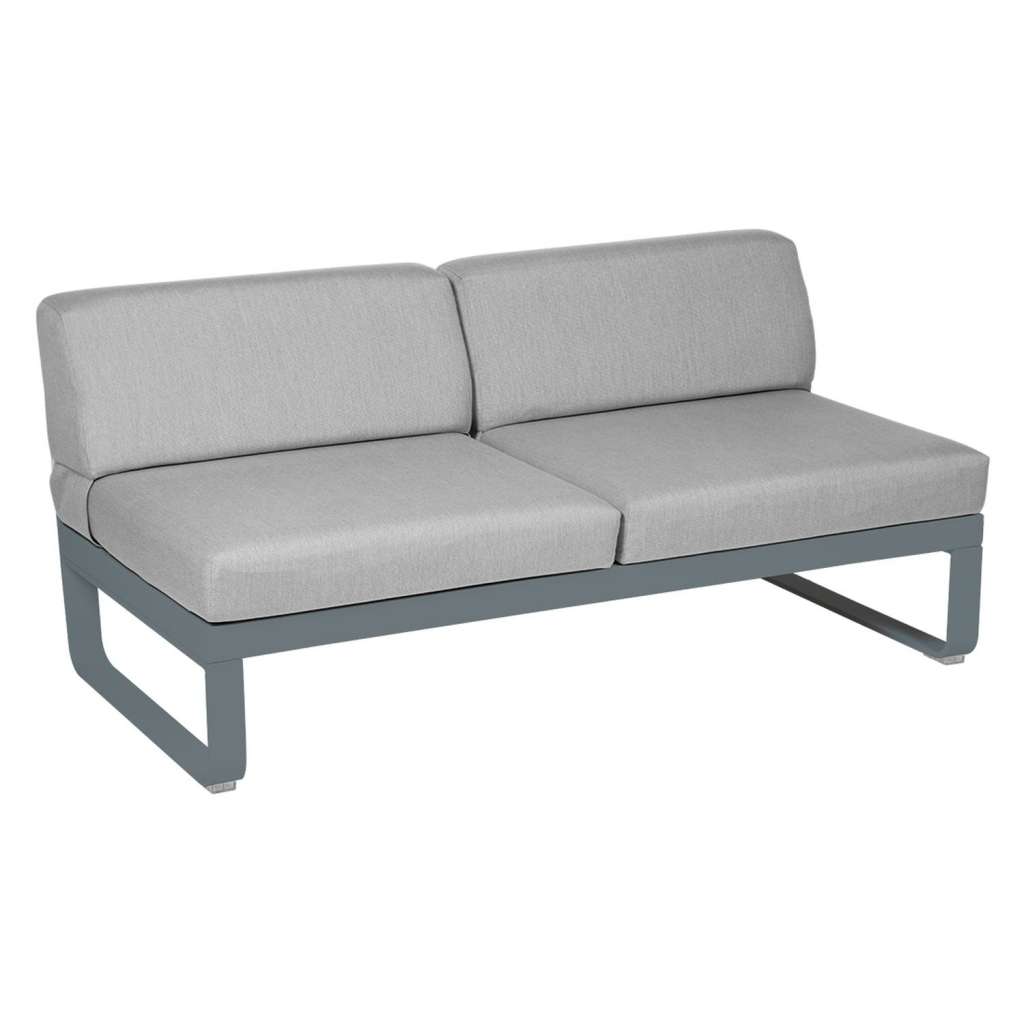 Fermob - BELLEVIE 2 Sitzer Modul Mitte - 26 Gewittergrau matt - 79 flanellgrau