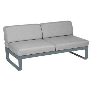 Fermob - BELLEVIE 2 Sitzer Modul Mitte - 26 Gewittergrau matt - 79 flanellgrau