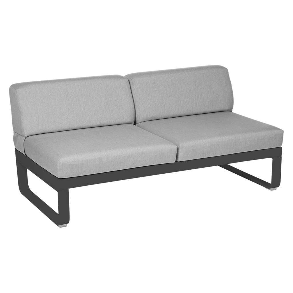 Fermob - BELLEVIE 2 Sitzer Modul Mitte - 47 Anthrazit matt - 79 flanellgrau