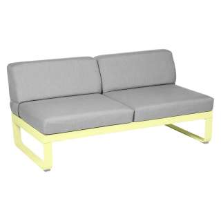 Fermob - BELLEVIE 2 Sitzer Modul Mitte - A6 Zitronensorbet - 79 flanellgrau