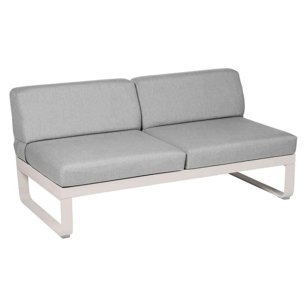 Fermob - BELLEVIE 2 Sitzer Modul Mitte - A5 Lehmgrau - 79 flanellgrau