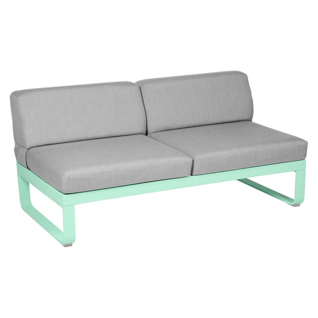 Fermob - BELLEVIE 2 Sitzer Modul Mitte - 83 Opalgrün - 79 flanellgrau