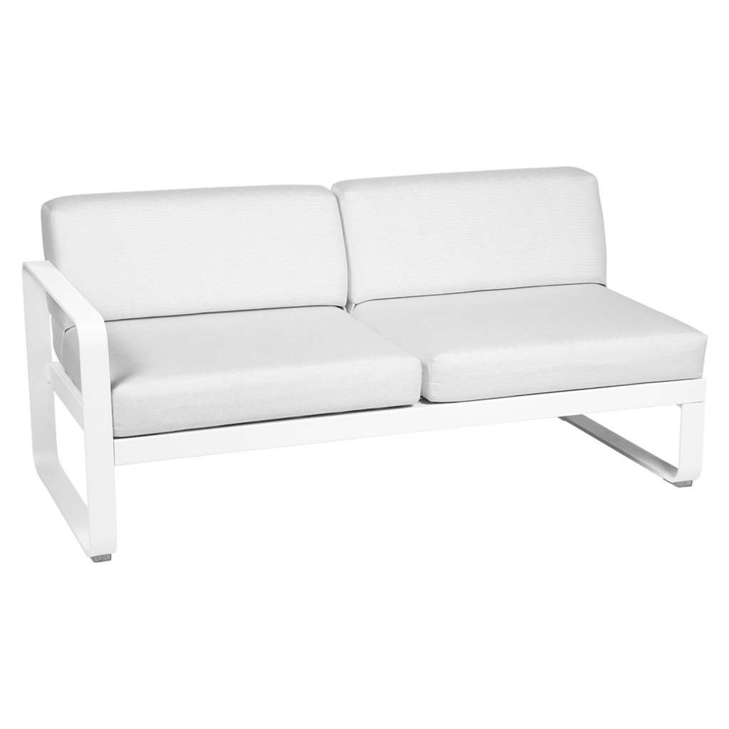 Fermob - BELLEVIE 2 Sitzer Modul Links - 01 Baumwollweiss matt - 81 weißgrau