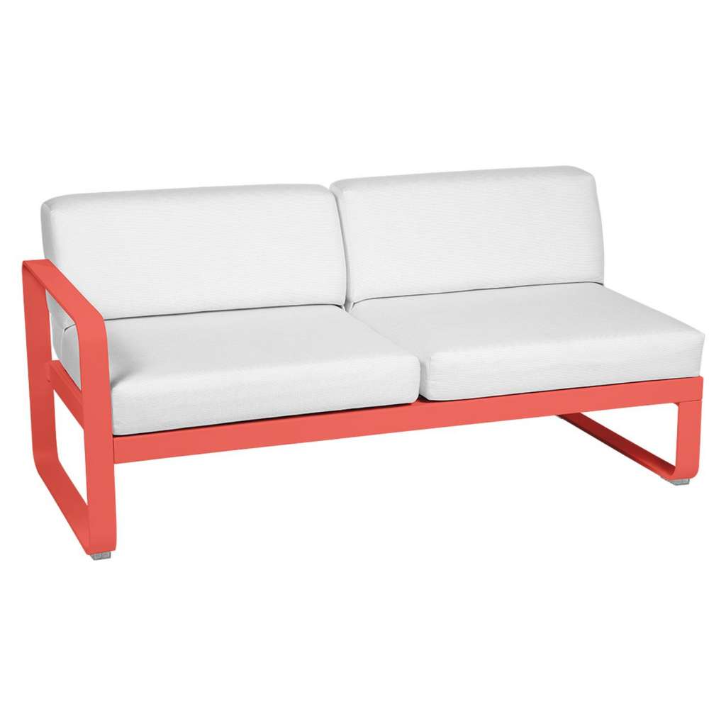 Fermob - BELLEVIE 2 Sitzer Modul Links - 45 Capucine matt - 81 weißgrau