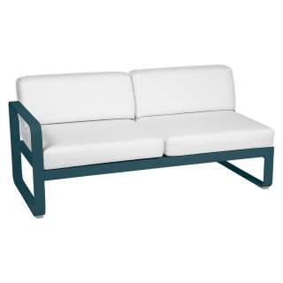 Fermob - BELLEVIE 2 Sitzer Modul Links - 21 Acapulcoblau - 81 weißgrau
