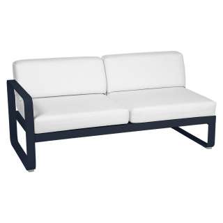 Fermob - BELLEVIE 2 Sitzer Modul Links - 92 Abysseblau - 81 weißgrau