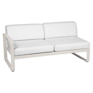 Fermob - BELLEVIE 2 Sitzer Modul Links - A5 Lehmgrau - 81 weißgrau