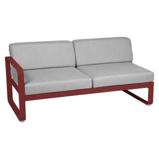 Fermob - BELLEVIE 2 Sitzer Modul Links - 43 Chili matt - 79 flanellgrau