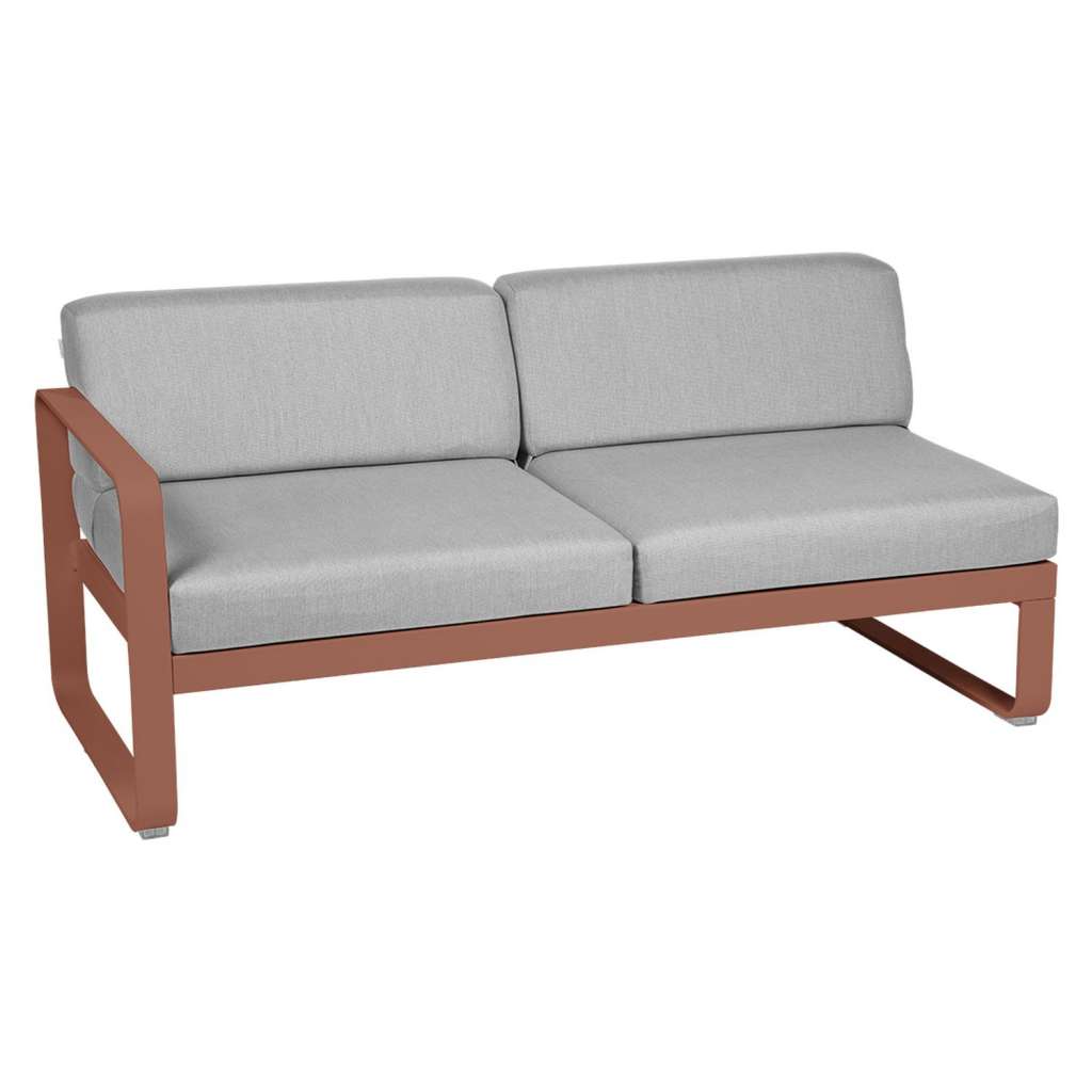 Fermob - BELLEVIE 2 Sitzer Modul Links - 20 Ockerrot - 79 flanellgrau