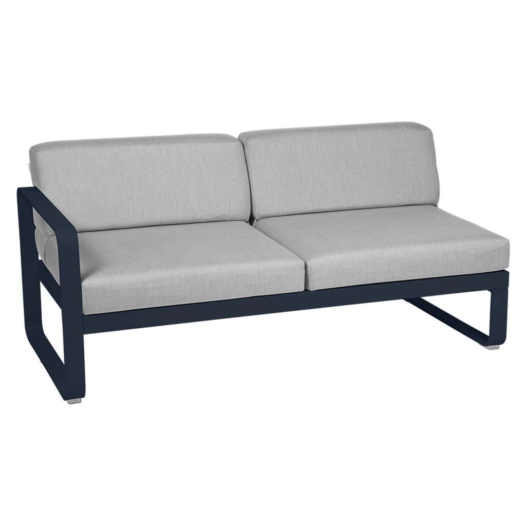 Fermob - BELLEVIE 2 Sitzer Modul Links - 92 Abysseblau - 79 flanellgrau