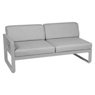 Fermob - BELLEVIE 2 Sitzer Modul Links - 38 Metallgrau satiniert - 79 flanellgrau