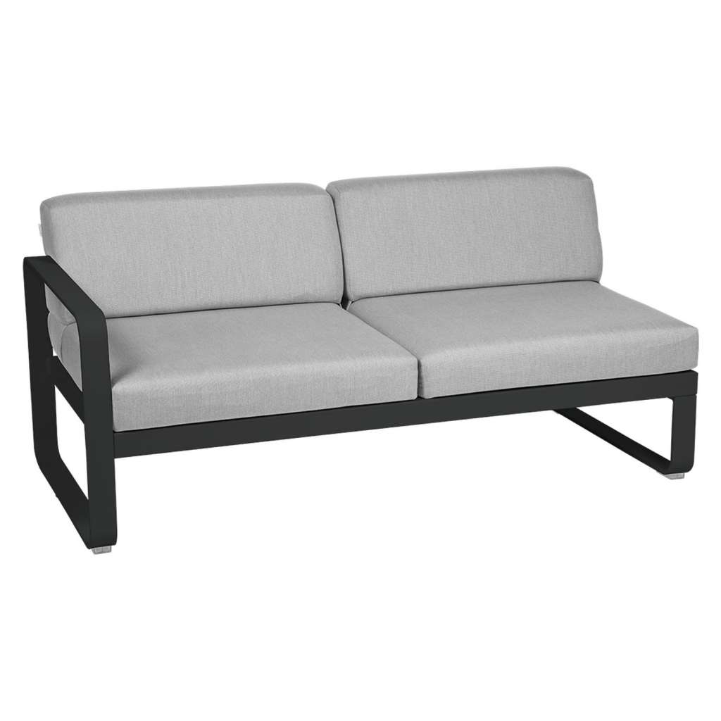 Fermob - BELLEVIE 2 Sitzer Modul Links - 42 Lakritze matt - 79 flanellgrau