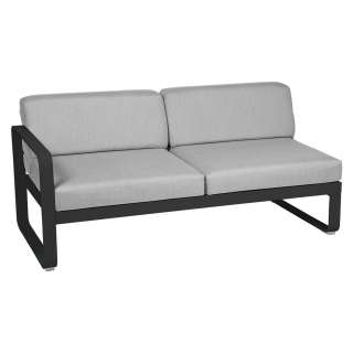 Fermob - BELLEVIE 2 Sitzer Modul Links - 42 Lakritze matt - 79 flanellgrau