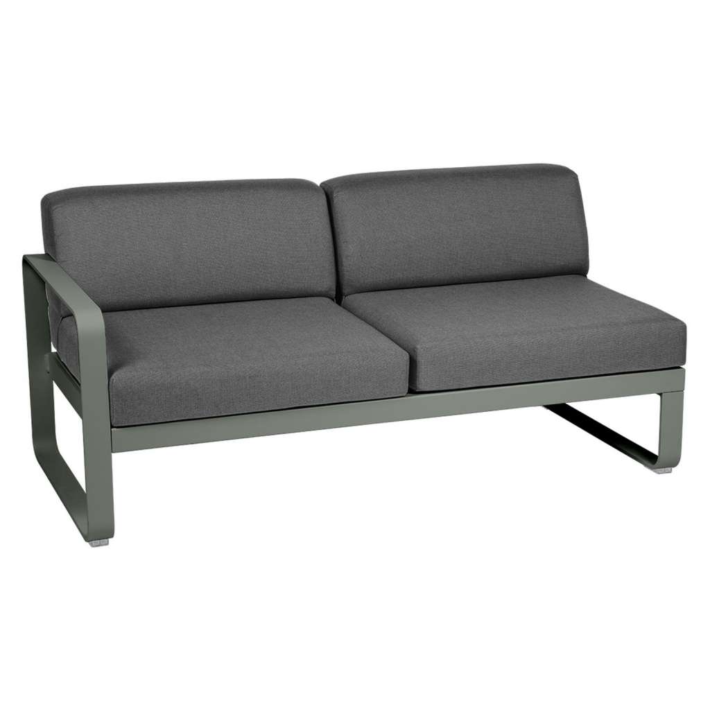 Fermob - BELLEVIE 2 Sitzer Modul Links - 48 Rosmarin matt - A3 grafitgrau