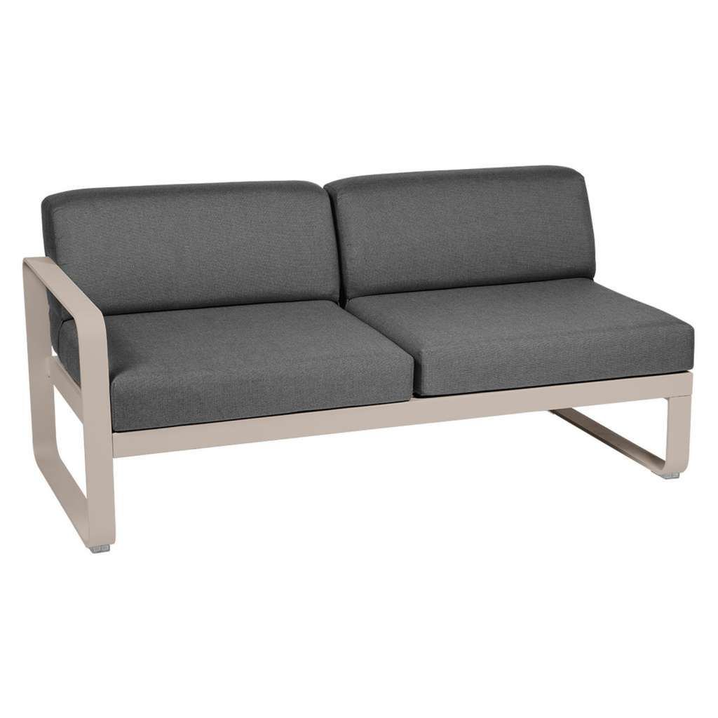 Fermob - BELLEVIE 2 Sitzer Modul Links - 14 Muskat matt - A3 grafitgrau