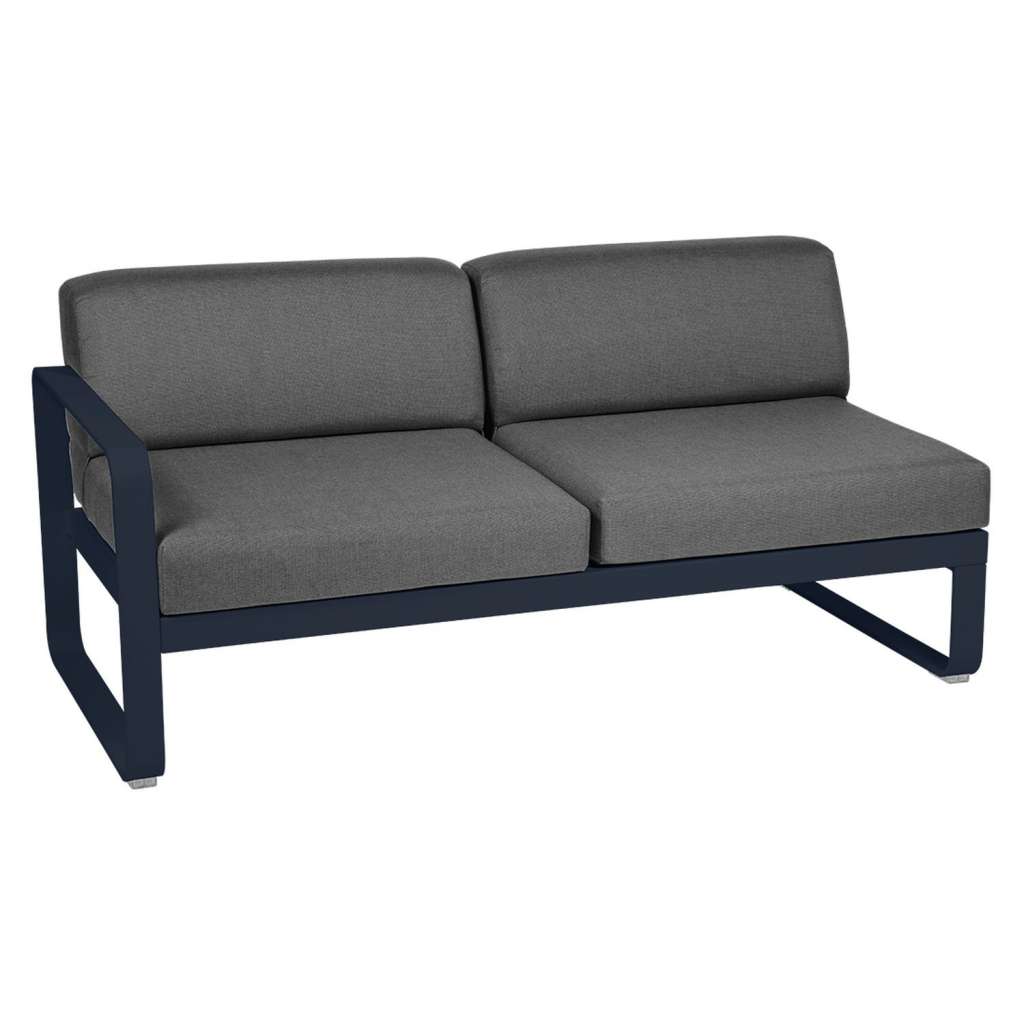 Fermob - BELLEVIE 2 Sitzer Modul Links - 92 Abysseblau - A3 grafitgrau