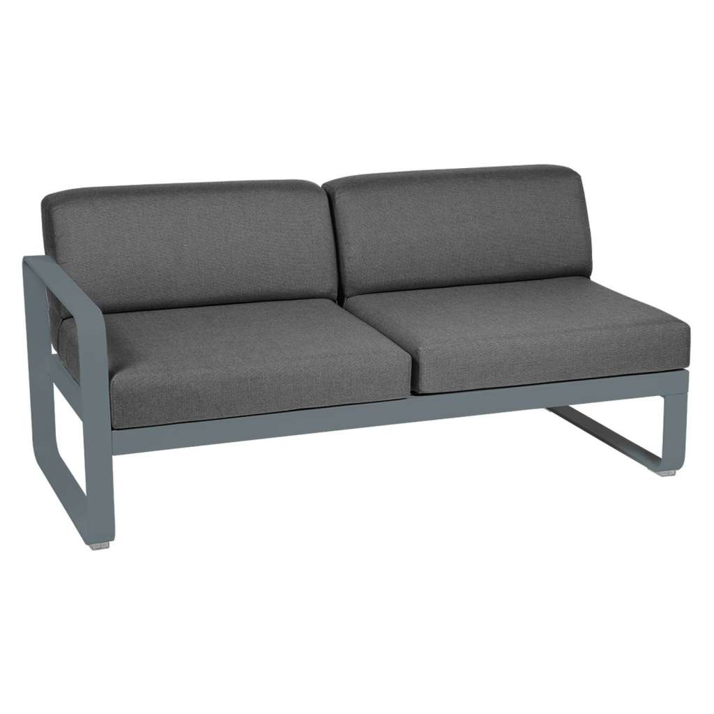 Fermob - BELLEVIE 2 Sitzer Modul Links - 26 Gewittergrau matt - A3 grafitgrau