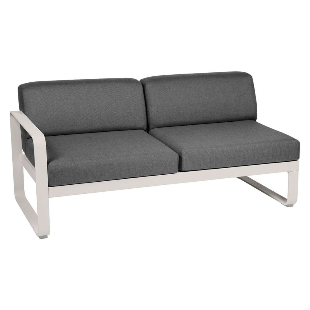Fermob - BELLEVIE 2 Sitzer Modul Links - A5 Lehmgrau - A3 grafitgrau