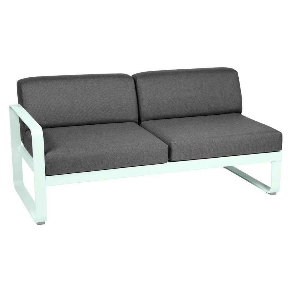 Fermob - BELLEVIE 2 Sitzer Modul Links - A7 Gletscherminze - A3 grafitgrau