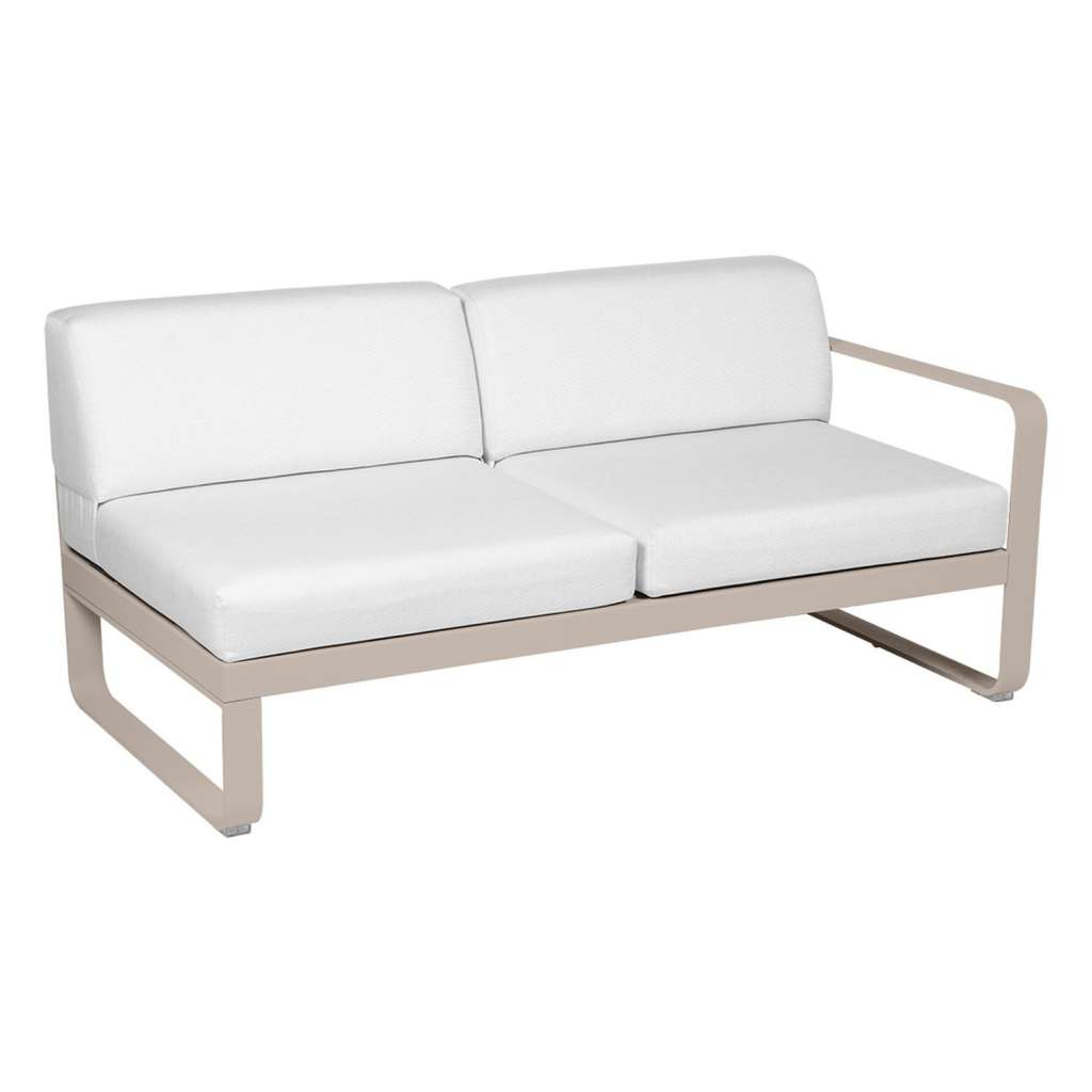 Fermob - BELLEVIE 2 Sitzer Modul Rechts - 14 Muskat matt - 81 weißgrau