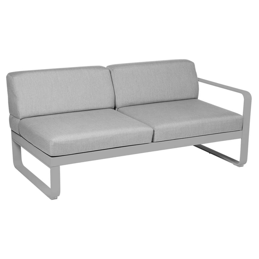 Fermob - BELLEVIE 2 Sitzer Modul Rechts - 38 Metallgrau satiniert - 79 flanellgrau