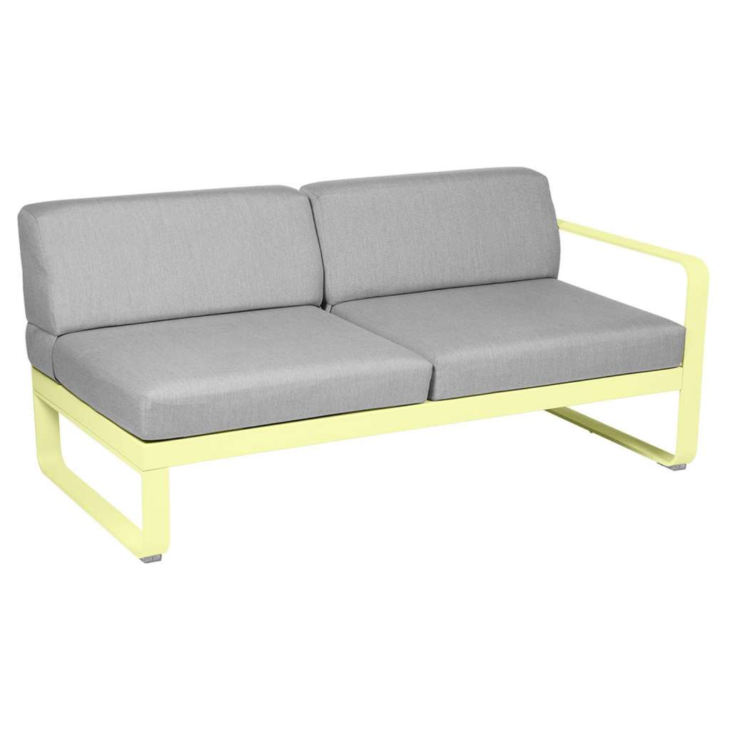 Fermob - BELLEVIE 2 Sitzer Modul Rechts - A6 Zitronensorbet - 79 flanellgrau