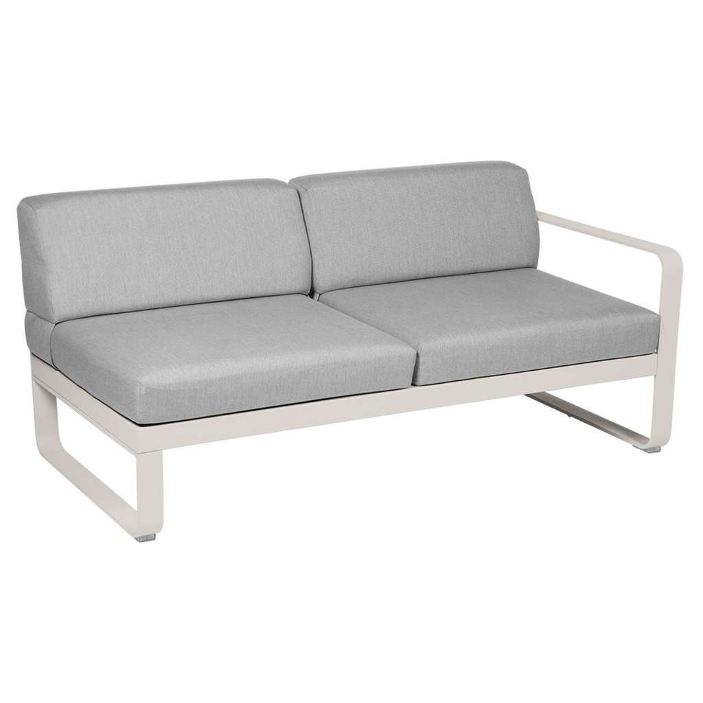 Fermob - BELLEVIE 2 Sitzer Modul Rechts - A5 Lehmgrau - 79 flanellgrau