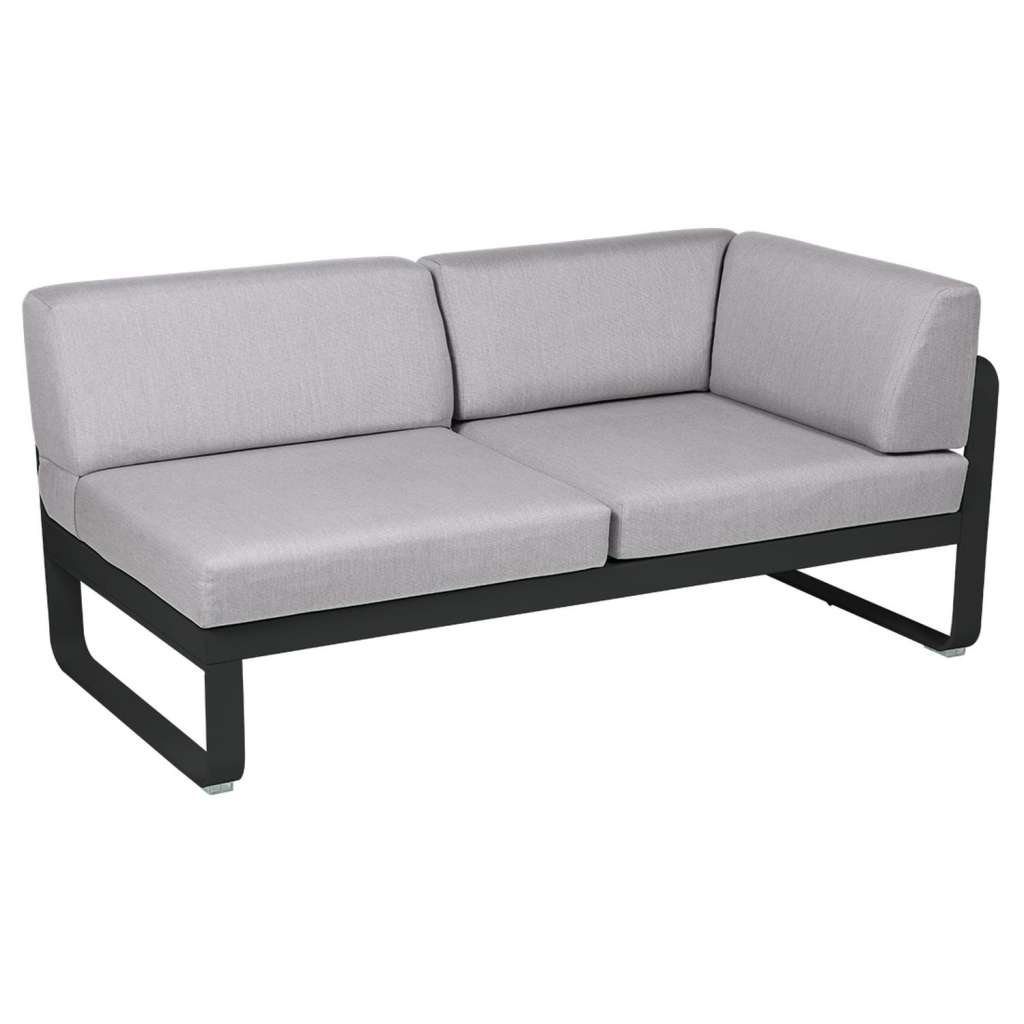 Fermob - BELLEVIE Eckmodul Rechts - 42 Lakritze matt - 79 flanellgrau