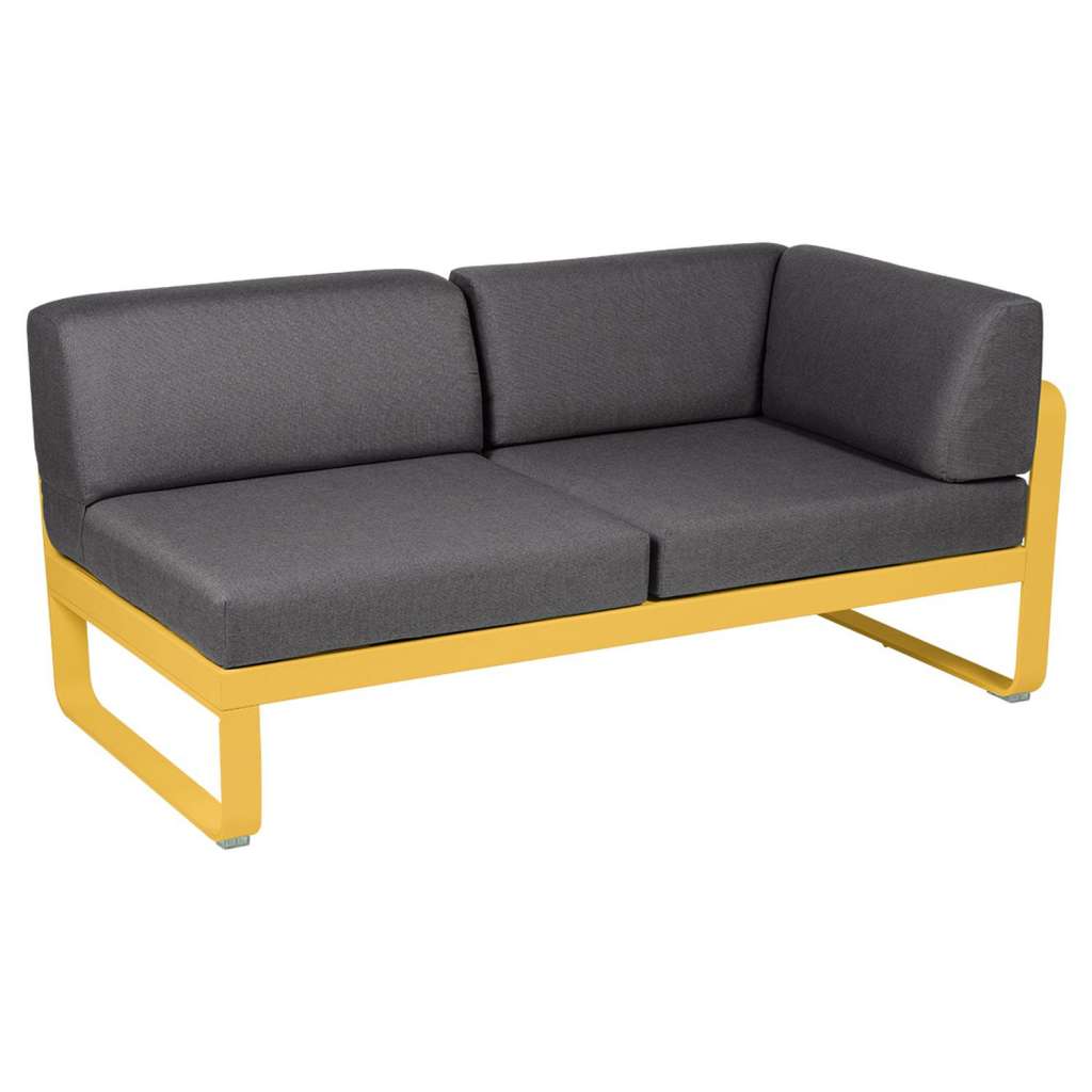 Fermob - BELLEVIE Eckmodul Rechts - 73 Honig - A3 grafitgrau