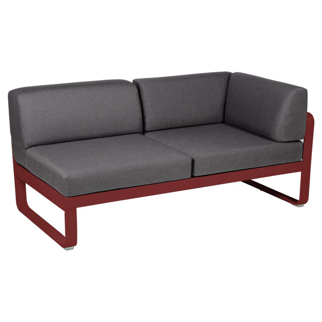 Fermob - BELLEVIE Eckmodul Rechts - 43 Chili matt - A3 grafitgrau