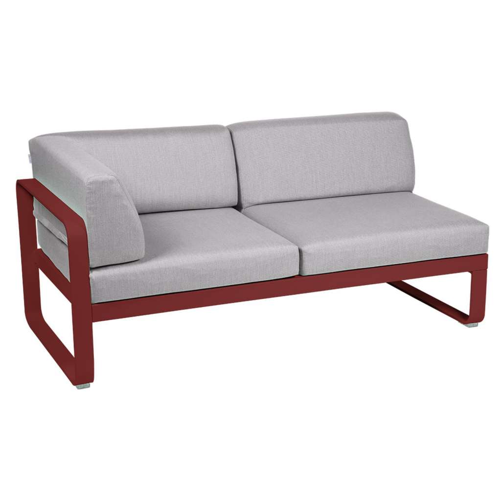 Fermob - BELLEVIE Eckmodul Links - 43 Chili matt - 79 flanellgrau