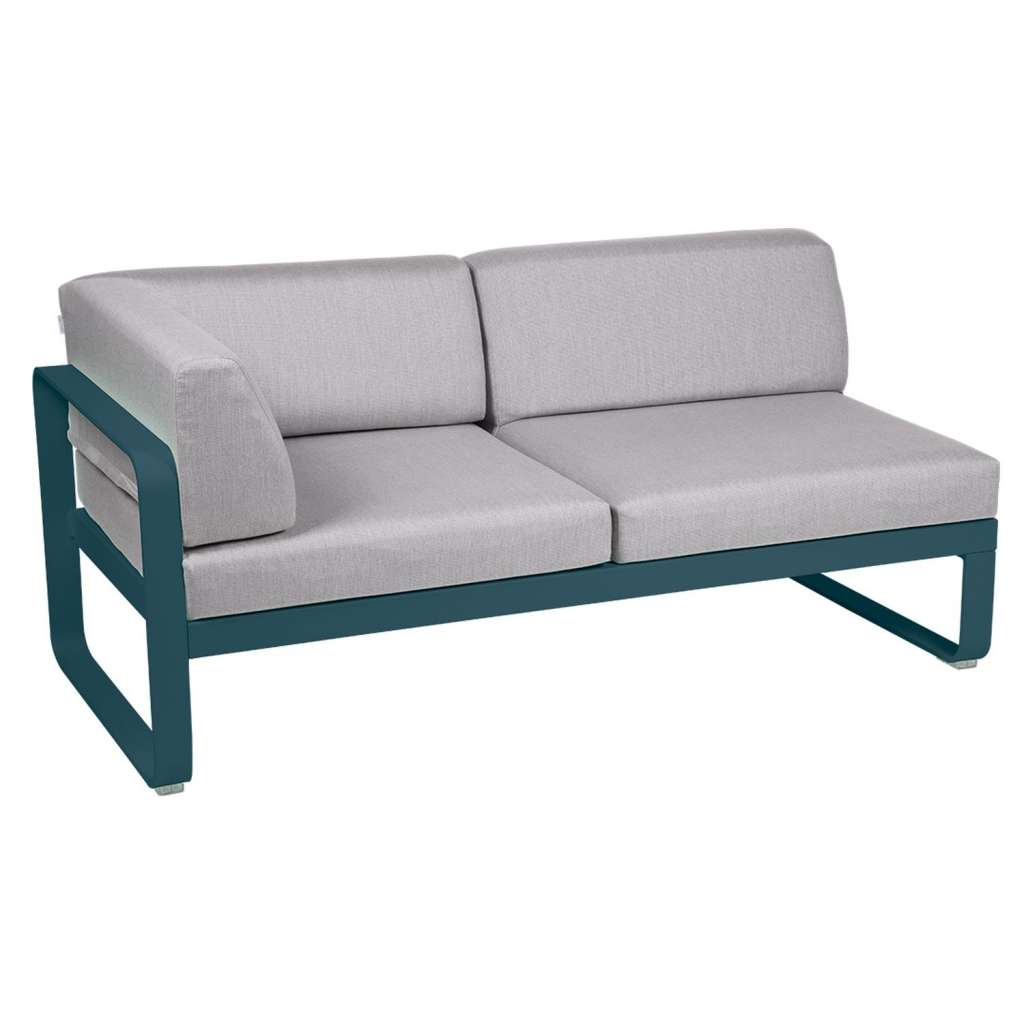 Fermob - BELLEVIE Eckmodul Links - 21 Acapulcoblau - 79 flanellgrau