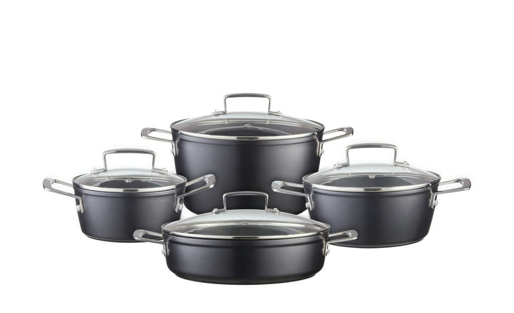 KHG Topfset 4-teilig  Nero ¦ schwarz ¦ Aluminium Töpfe & Pfannen & Zubehör > Topf und Pfannen-Sets - Höffner