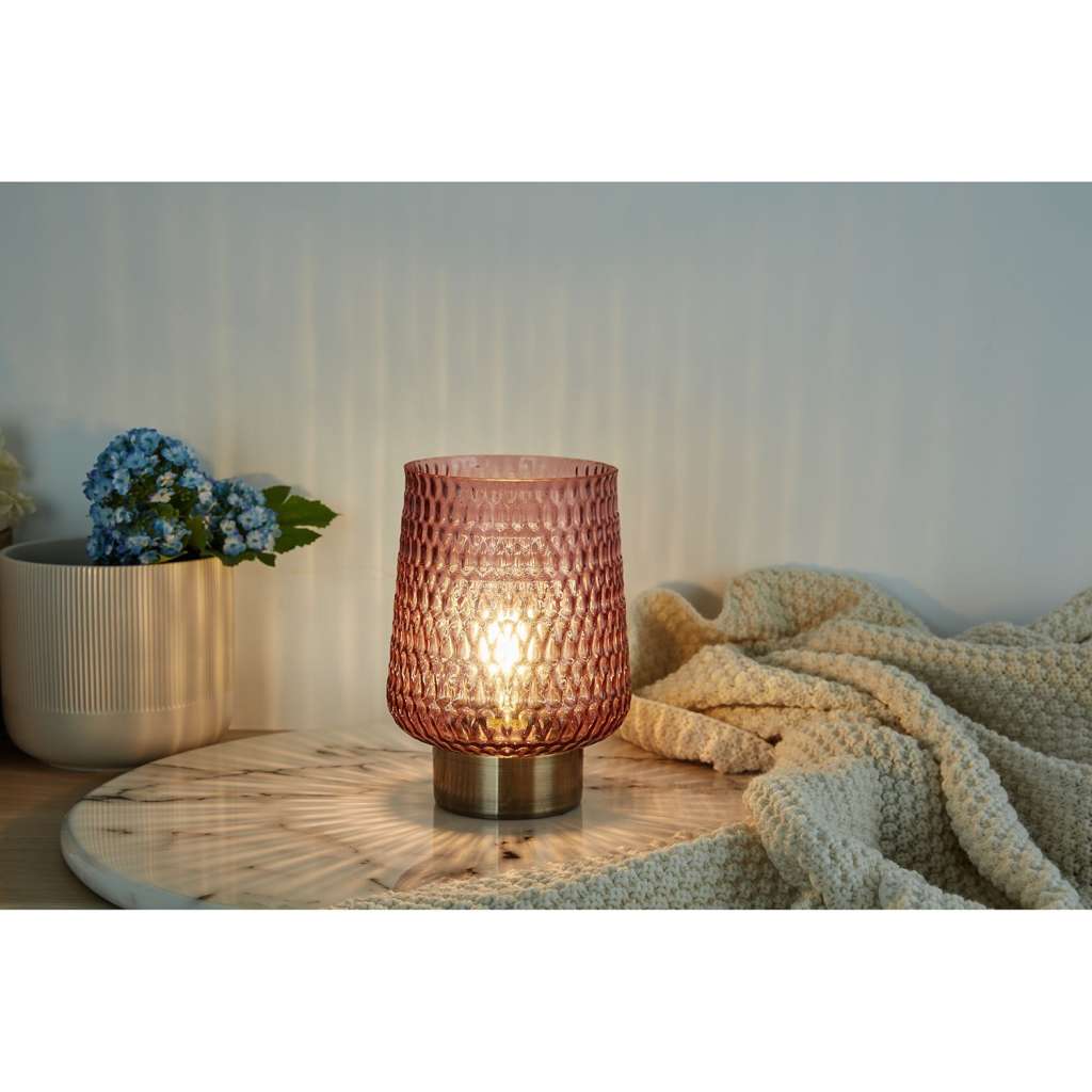home24 LED-Tischleuchte Rose Glamour