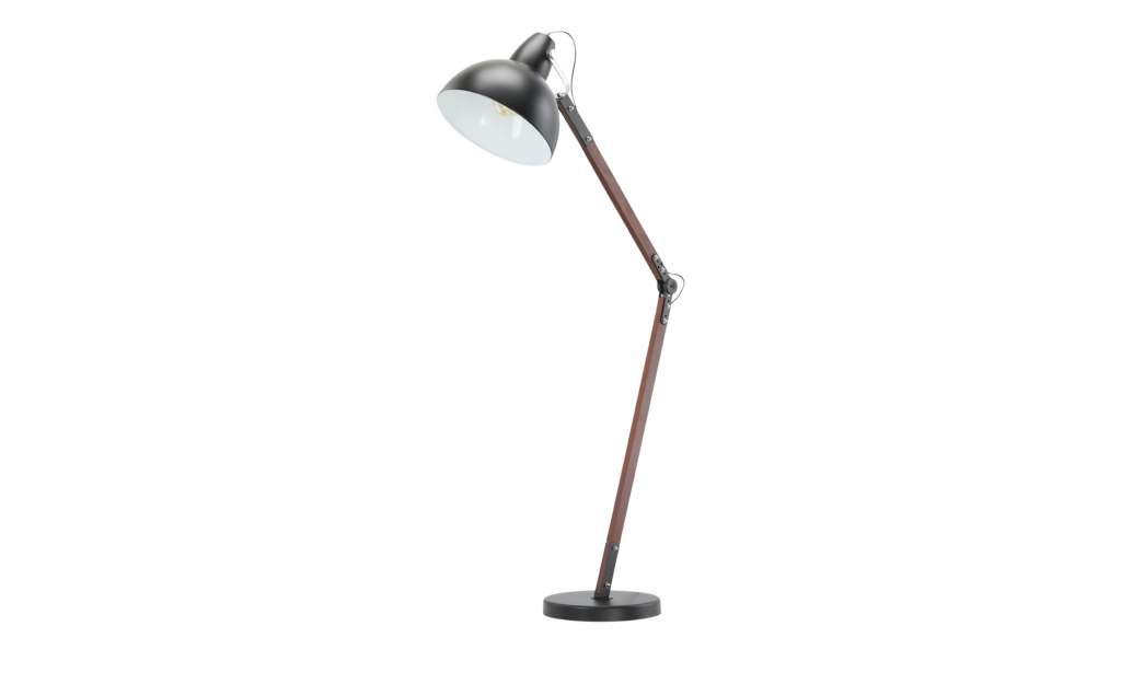 KHG Stehleuchte, 1-flammig, Holz/Metall, Schwarz ¦ holzfarben Lampen & Leuchten > Innenleuchten > Stehlampen - Höffner