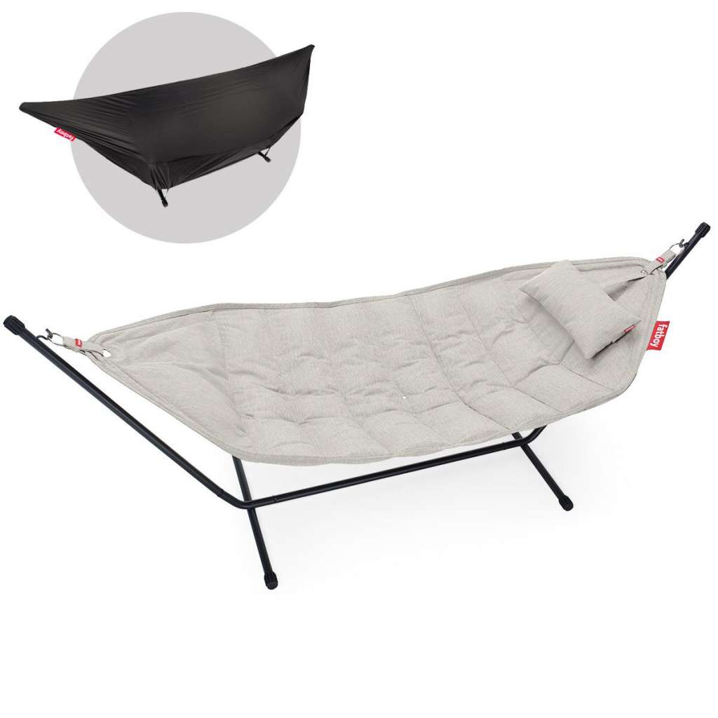fatboy - Headdemock Hängematte Superb Deluxe mit Gestell, Kissen und Regenschutz - mist