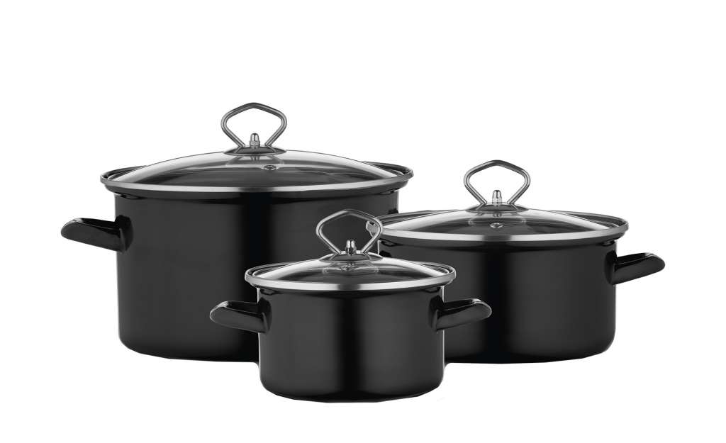 KHG Topfset, 3-teilig  Atlas ¦ schwarz Töpfe & Pfannen & Zubehör > Topf und Pfannen-Sets - Höffner