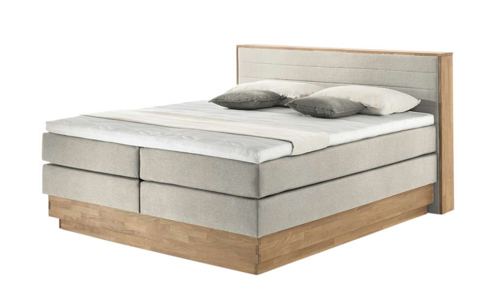 uno Massivholz-Boxspringbett mit Bettkasten Morgan ¦ beige Betten > Boxspringbetten > Boxspringbetten 180x200 - Höffner