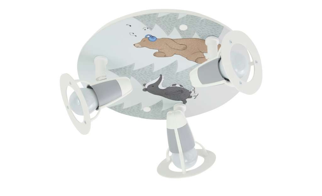 Deckenstrahler, 3-flammig, Motiv ´Wald` ¦ grauØ: 30 Lampen & Leuchten > Innenleuchten > Deckenleuchten - Höffner