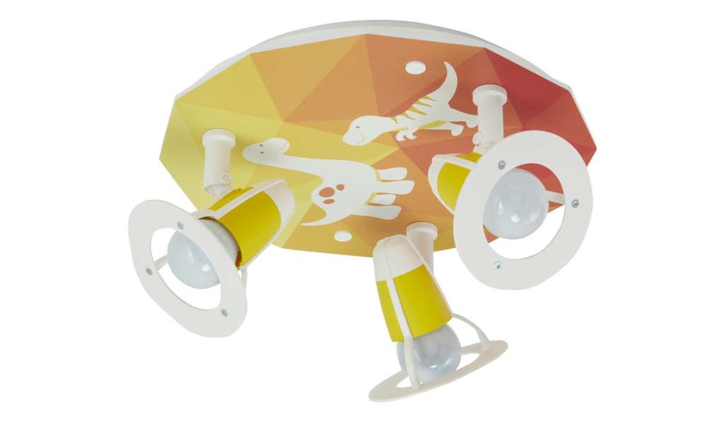 Deckenstrahler, 3-flammig, Motiv `Baby Dino´ ¦ orangeØ: 30 Lampen & Leuchten > Innenleuchten > Deckenleuchten - Höffner