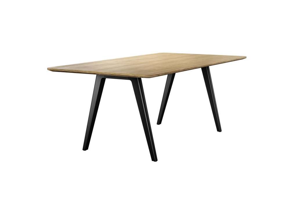 Thonet - 1500 Tisch - Buche mahagonifarben gebeizt - 200 x 100 cm - Gestell weiß